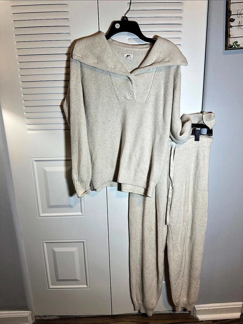 aerie Sweater Set Textured Knit Cream Size XXS